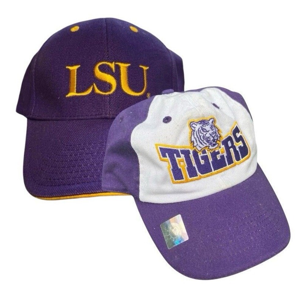 Lot Of 2 LSU Hat Louisiana State University Tigers Football Baseball Champions